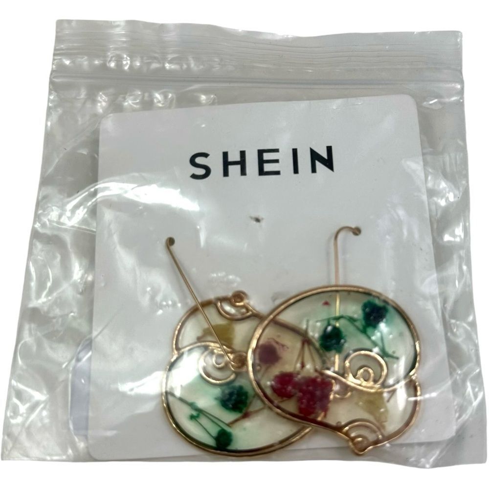 Floral Women’s Figure Bo*b Dangle Earrings NWT - Picture 3 of 4